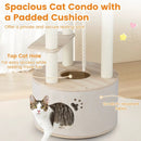 55.5 Inches Tall Wooden Cat Tree with Washable Plush Cushions for Indoor Cats by LJGDeals