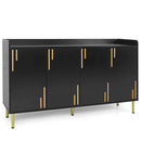 55" Buffet Cabinet with 4 Doors and Metal Legs by LJGDeals