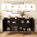55" Buffet Cabinet with 4 Doors and Metal Legs by LJGDeals