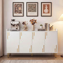 55" Buffet Cabinet with 4 Doors and Metal Legs by DirectDeals