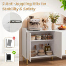 55" Buffet Cabinet with 4 Doors and Metal Legs by LJGDeals