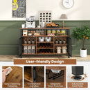 55-Inch Buffet Sideboard with 8-Bottle Wine Racks and Wine Glass Holders by LJGDeals