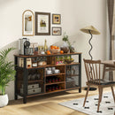 55-Inch Buffet Sideboard with 8-Bottle Wine Racks and Wine Glass Holders by LJGDeals