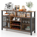 55-Inch Buffet Sideboard with 8-Bottle Wine Racks and Wine Glass Holders by LJGDeals