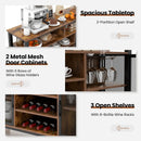 55-Inch Buffet Sideboard with 8-Bottle Wine Racks and Wine Glass Holders by LJGDeals