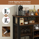 55-Inch Buffet Sideboard with 8-Bottle Wine Racks and Wine Glass Holders by LJGDeals
