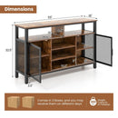 55-Inch Buffet Sideboard with 8-Bottle Wine Racks and Wine Glass Holders by LJGDeals