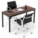 55 Inch Conference Table with Heavy-duty Metal Frame-Brown by LJGDeals
