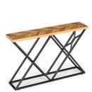 55 Inch Console Table with Solid Metal Frame and Storage-Wood by LJGDeals