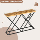 55 Inch Console Table with Solid Metal Frame and Storage-Wood by LJGDeals