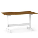 55 Inch Dining Table for 4-6 People Rectangular Kitchen Table with Solid Wood Trestle Base-Walnut by LJGDeals