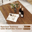 55 Inch Dining Table for 4-6 People Rectangular Kitchen Table with Solid Wood Trestle Base-Walnut by LJGDeals