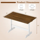55 Inch Dining Table for 4-6 People Rectangular Kitchen Table with Solid Wood Trestle Base-Walnut by LJGDeals