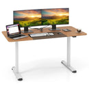 55 Inch Electric Standing Desk Adjustable with Cable Management Hole-Brown by DirectDeals