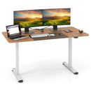 55 Inch Electric Standing Desk Adjustable with Cable Management Hole-Brown by LJGDeals