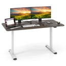 55 Inch Electric Standing Desk Adjustable with Cable Management Hole-Brown by DirectDeals