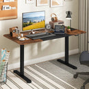 55 Inch Electric Standing Desk Adjustable with Cable Management Hole-Brown by DirectDeals