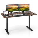 55 Inch Electric Standing Desk Adjustable with Cable Management Hole-Brown by DirectDeals