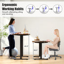 55 Inch Electric Standing Desk Adjustable with Cable Management Hole-Brown by DirectDeals