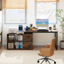 55 Inch Reversible L Shaped Desk with 3 Drawers Home Office Desk with Adjustable Shelf