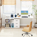 55 Inch Reversible L Shaped Desk with 3 Drawers Home Office Desk with Adjustable Shelf by LJGDeals