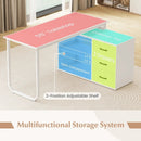 55 Inch Reversible L Shaped Desk with 3 Drawers Home Office Desk with Adjustable Shelf by LJGDeals
