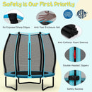 55 Inch Trampoline for Kids Toddler Mini Trampoline with Safety Enclosure Net-Blue by LJGDeals