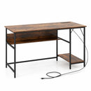 55 Inch Computer Desk with 4 Power Outlets and CPU Stand by DirectDeals
