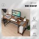 55 Inch Computer Desk with 4 Power Outlets and CPU Stand by DirectDeals