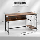 55 Inch Computer Desk with 4 Power Outlets and CPU Stand by DirectDeals