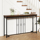 55" Industrial Console Table with H-Shaped Base-Brown by LJGDeals