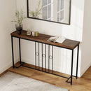 55" Industrial Console Table with H-Shaped Base-Brown by LJGDeals