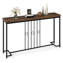 55" Industrial Console Table with H-Shaped Base-Brown by LJGDeals
