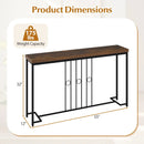 55" Industrial Console Table with H-Shaped Base-Brown by LJGDeals