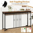 55" Industrial Console Table with H-Shaped Base-Brown by LJGDeals