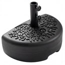 55 LBS Half Round Patio Umbrella Base for Deck Lawn Poolside-Black by LJGDeals