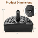 55 LBS Half Round Patio Umbrella Base for Deck Lawn Poolside-Black by LJGDeals
