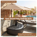 55 LBS Half Round Patio Umbrella Base for Deck Lawn Poolside-Black by LJGDeals