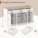 55" Large Buffet Sideboard Kitchen Storage Cabinet with 3 Drawers 2 See-through Doors Adjustable Shelves Wine Bar Table by LJGDeals