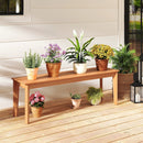 55 Inches Outdoor Teak Wood Bench with 880 LBS Weight Capacity by LJGDeals