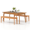 55 Inches Outdoor Teak Wood Bench with 880 LBS Weight Capacity by LJGDeals