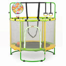 55" Kids Trampoline with Adjustable Gymnastics Bar & Hoop by LJGDeals