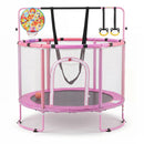 55" Kids Trampoline with Adjustable Gymnastics Bar & Hoop by LJGDeals