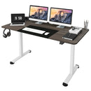 55 Inch Electric Standing Desk Adjustable with Cable Management Hole-Brown by LJGDeals