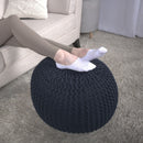 Bordeaux - Knitted Round Pouf Ottoman, Floor Cushion by Unique Piece Furniture