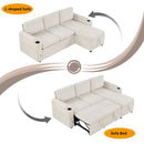 Convertible L Shaped Sofa Couch With Storage, Cup Holders, USB Ports by Unique Piece Furniture