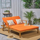 Etherealize Outdoor Adjustable Double Chaise Lounge With Water Resistant Cushions