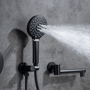 3 Hole Wall Mount Widespread Bathroom Waterfall Bathtub Faucet Mixer Taps with Hand Shower