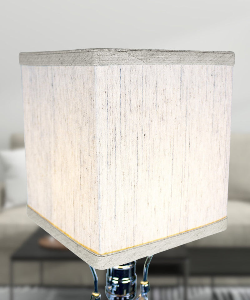 6"W x 7"H Rectangular Drum Lampshade Textured Oatmeal