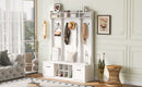 5 In 1 Entryway Bench With Coat Rack, 7 Sturdy Hooks, 2 Spacious Drawers And Adjustable Shelves